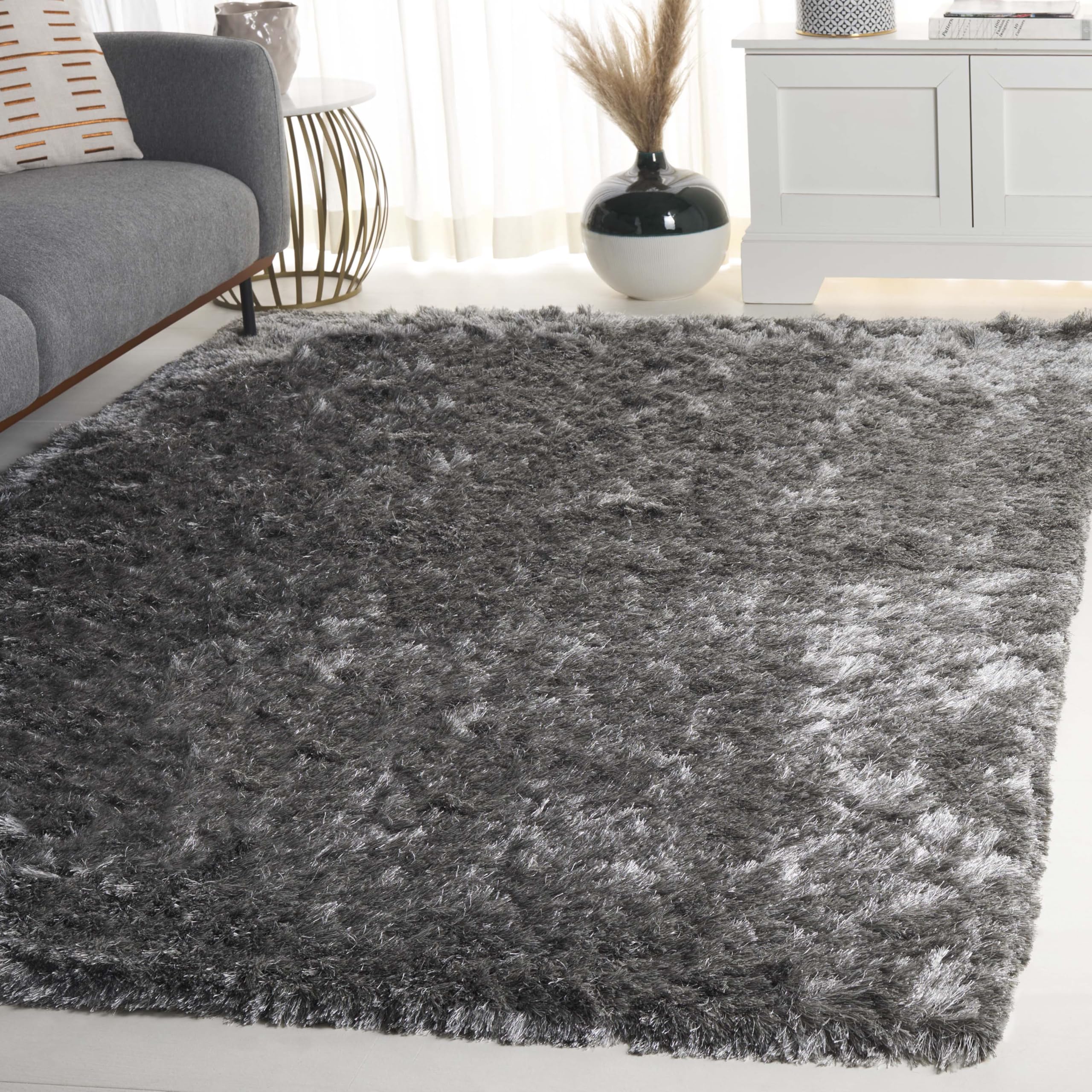 Amazon.com: SAFAVIEH Area Rug 6x9 - Paris Shag Collection - Silver